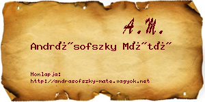 Andrásofszky Máté névjegykártya