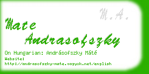 mate andrasofszky business card